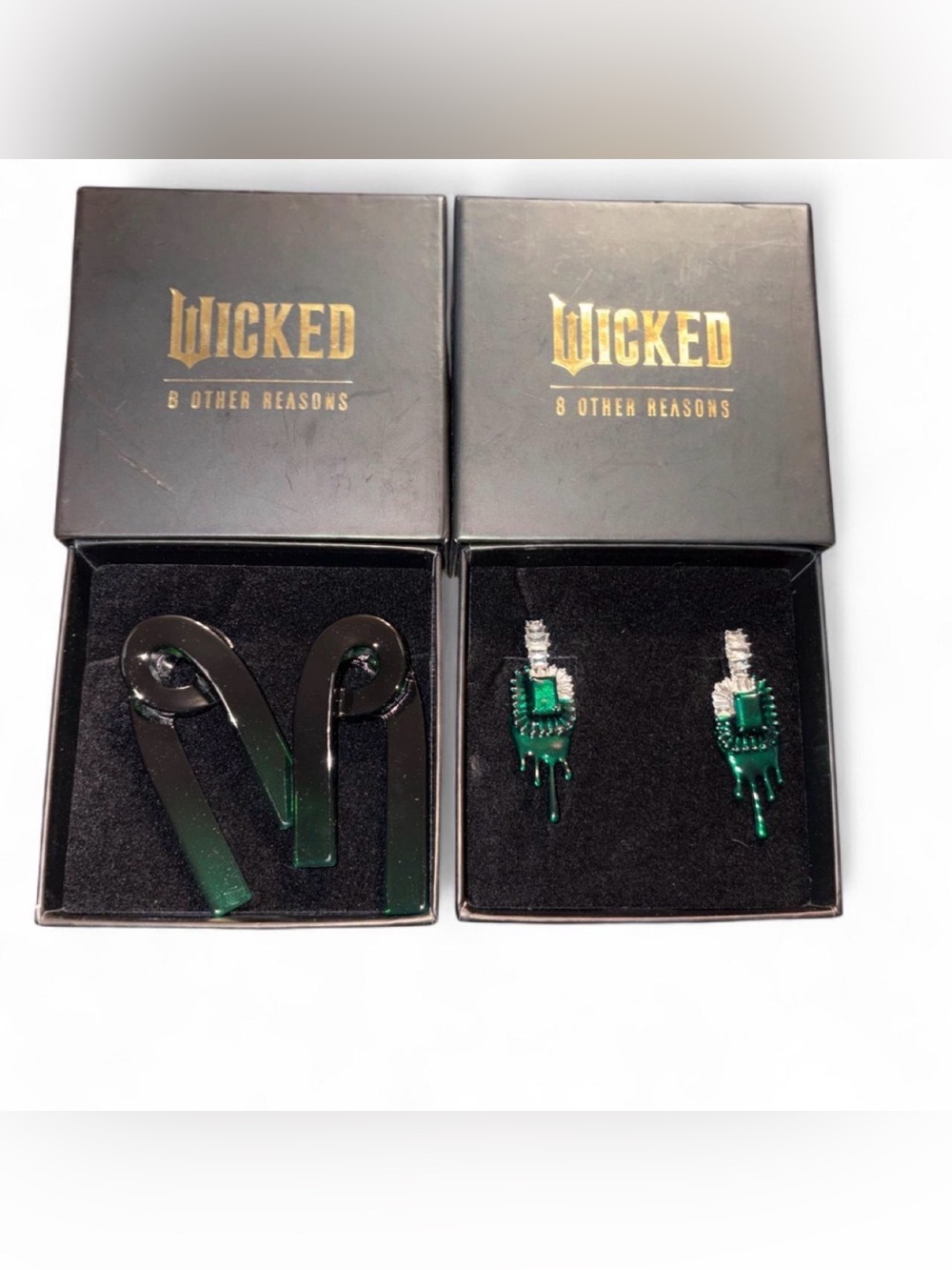 8 Other Reasons Emerald Drip Earrings & Matching Ear Cuffs Set